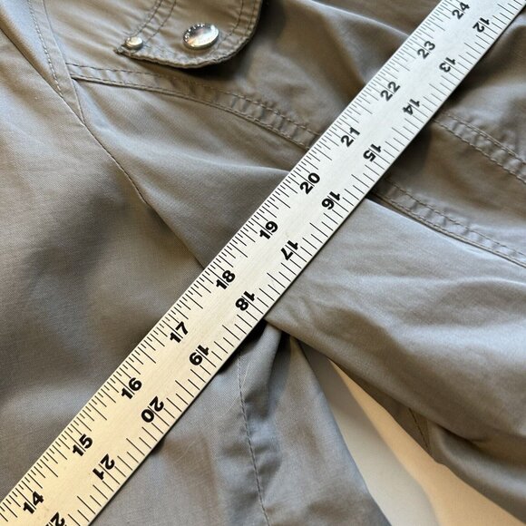 Laundry by Shelli Segal Womens Gray Zip Up Raincoat Medium Hooded Pockets Jacket - Picture 4 of 14